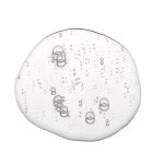 A blob of gel liquid on a white background