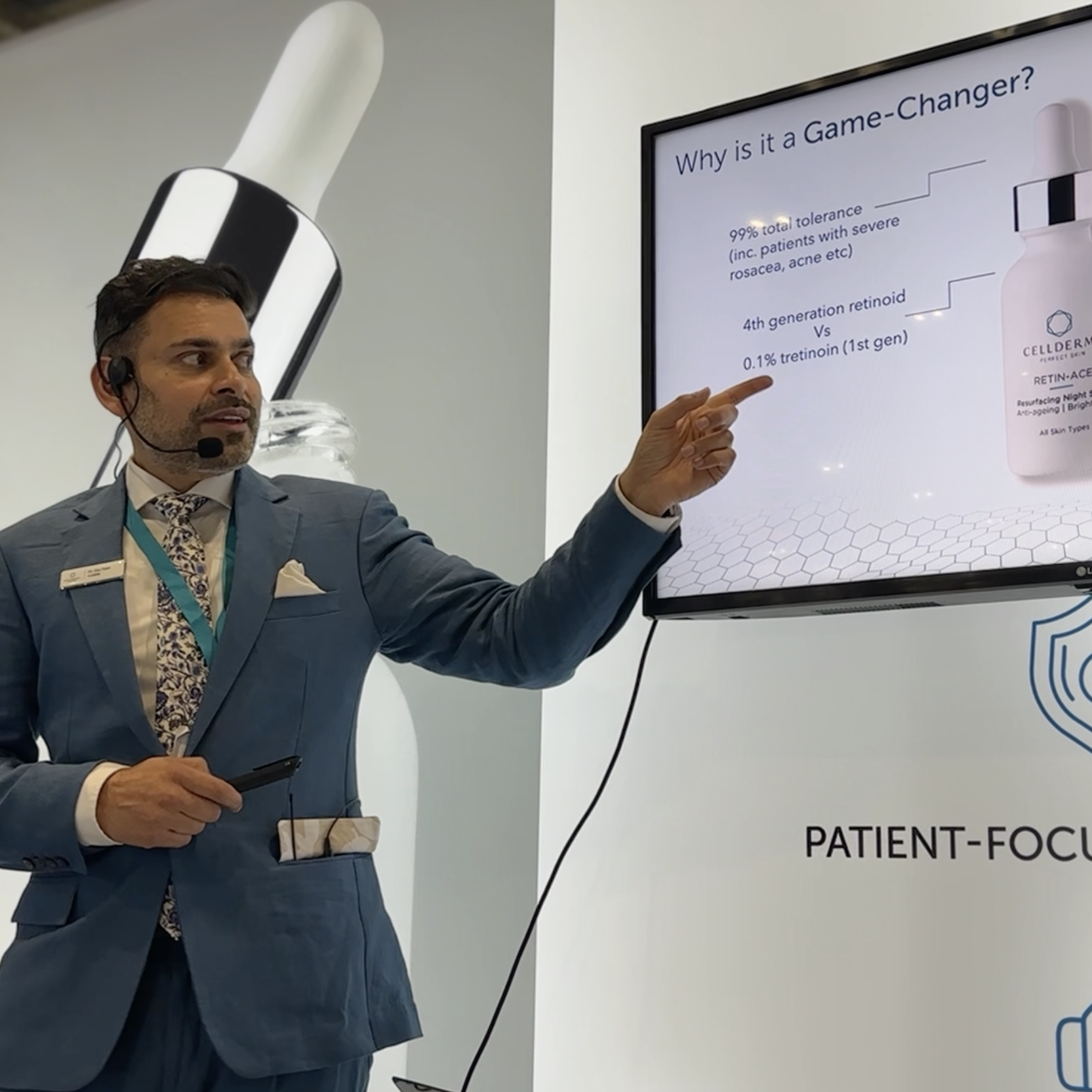 CellDerma Dr Dev Patel Presentation Speaking CCR Stand 2023 Content Image