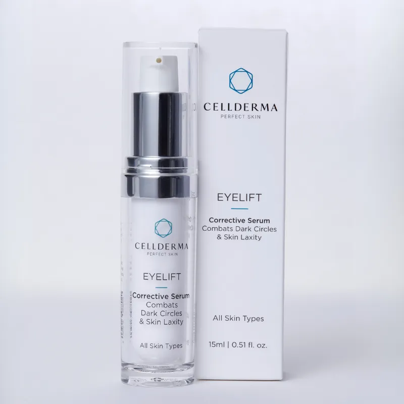 CellDerma Eyelift Corrective Serum with branded packaging on a clean white background.
