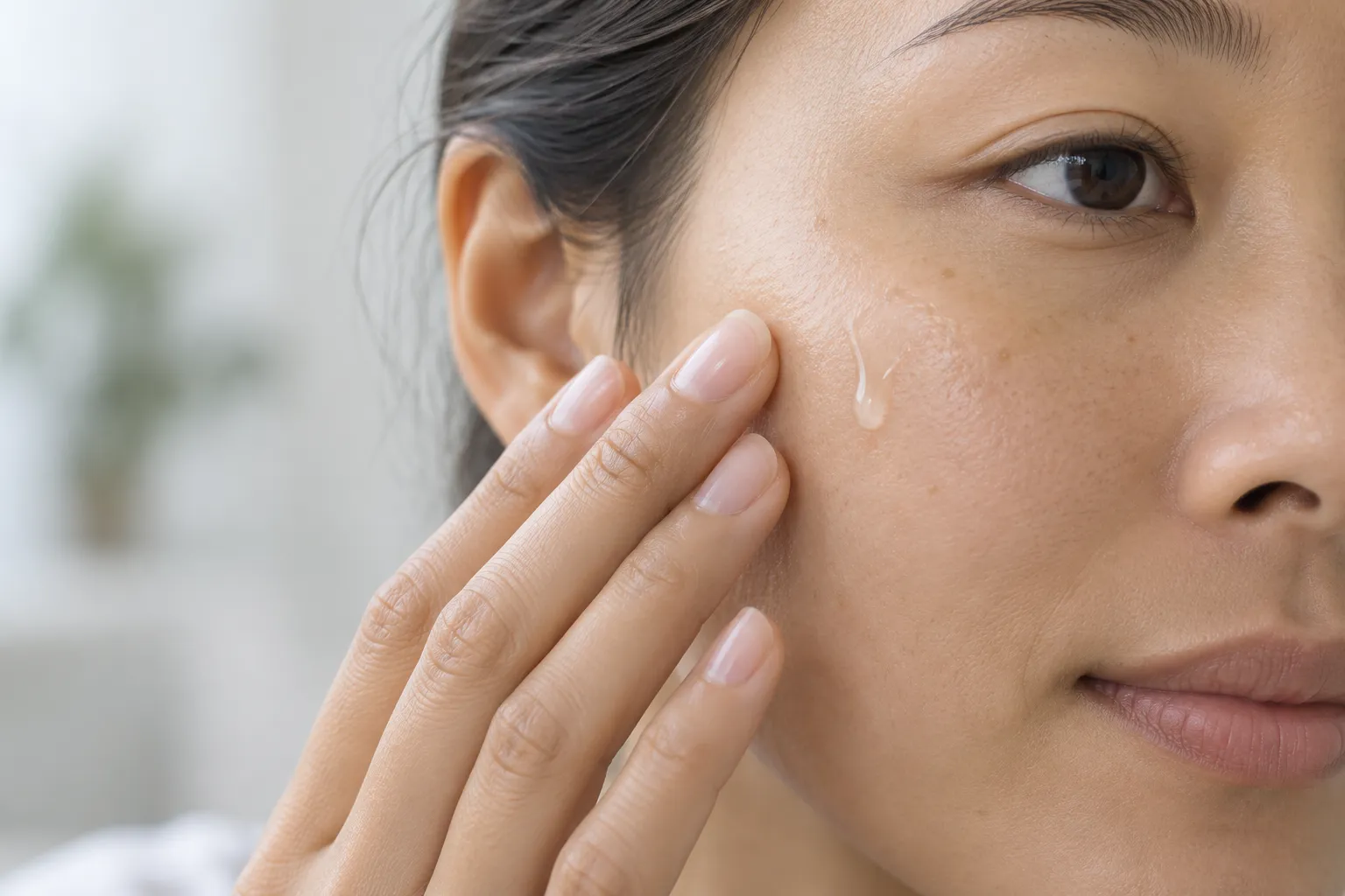 Topical serum application illustrating how PDRN skincare is used on intact skin